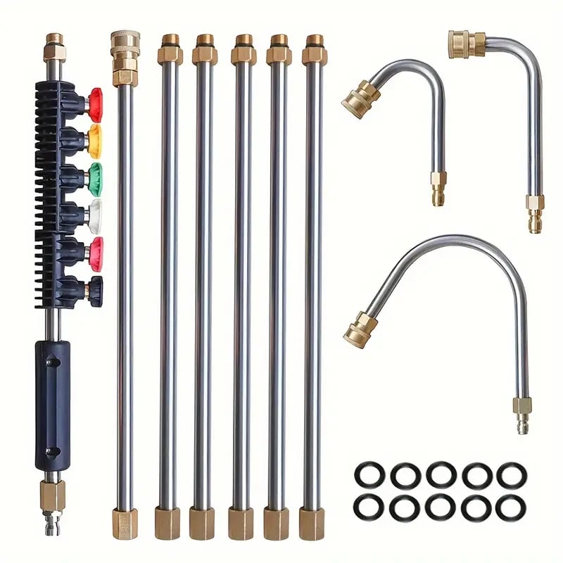 4000 PSI Telescoping High Pressure Washer Wand Set for Gutter & Roof Drainage & Walls Cleaning - Orthorun