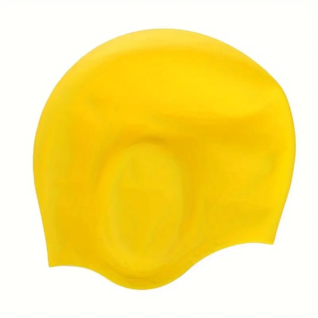 Orthorun | HydroFit – Silicone Swim Cap with Ear Protection – Reusable Waterproof Swimming Cap