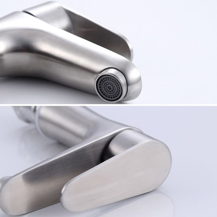 Orthorun | Modern Basin Tap - Monochrome Center Mount Low Arc Bathroom Faucet