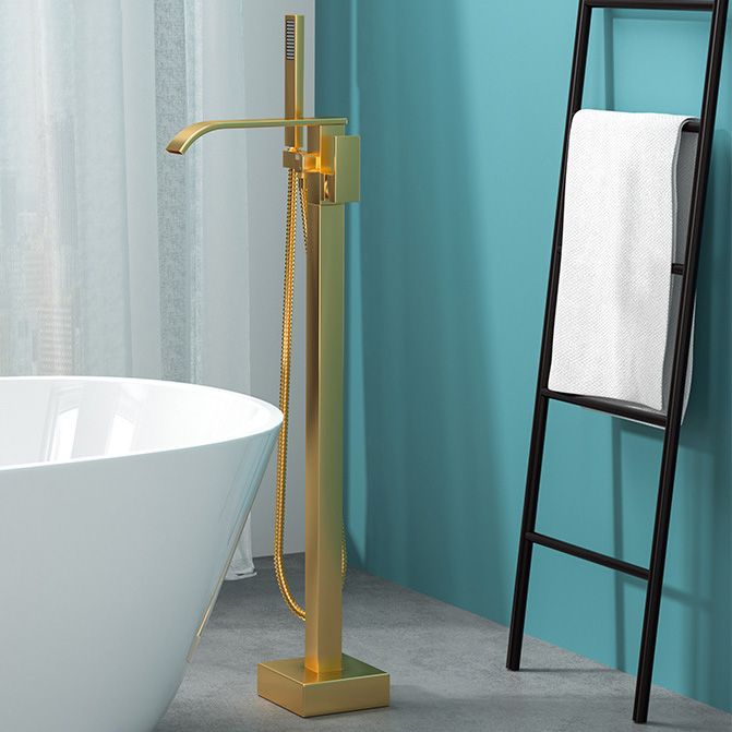 Orthorun | Modern Freestanding Bathtub Faucet - Copper Floor Mounted