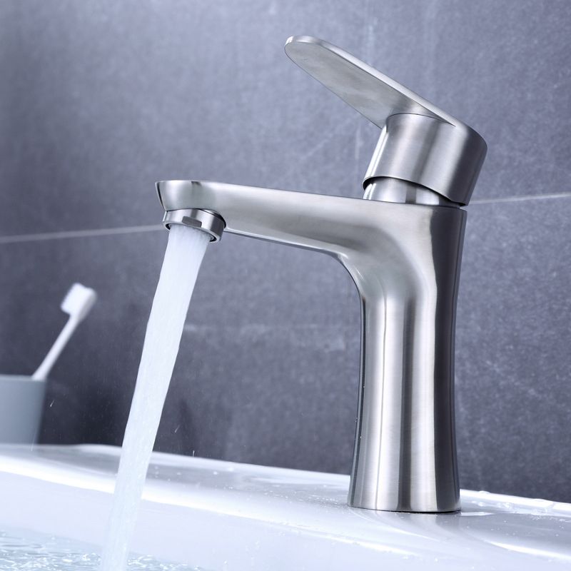 Orthorun | Modern Basin Tap - Monochrome Center Mount Low Arc Bathroom Faucet