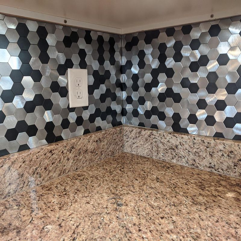 Orthorun | Modern Peel & Stick Metal Mosaic Tile - Hexagon & Subway Options