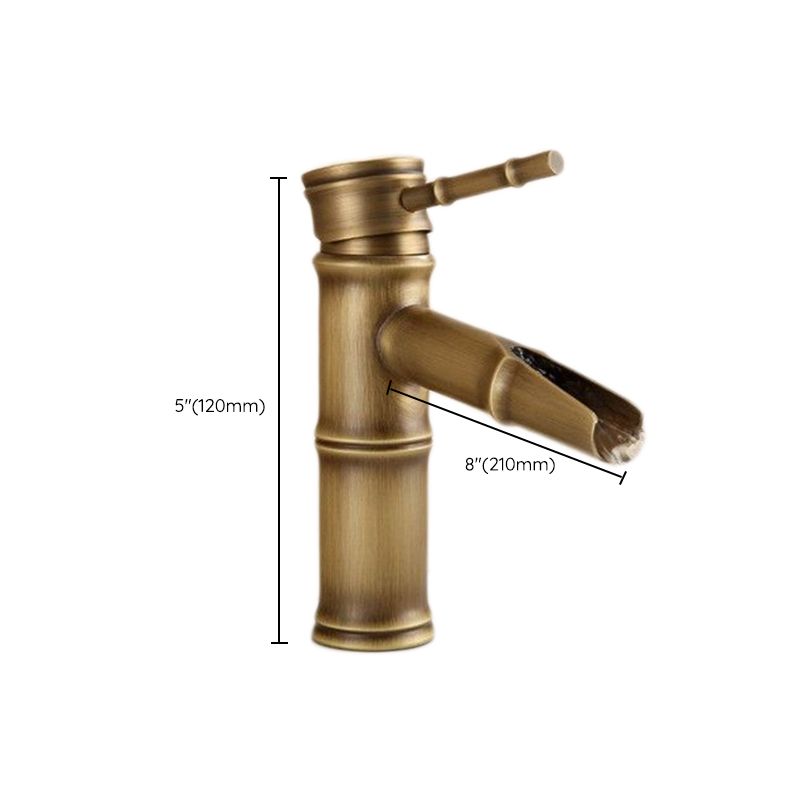 Orthorun | Farmhouse Brass Bathroom Faucet - Single Hole with Lever Handle