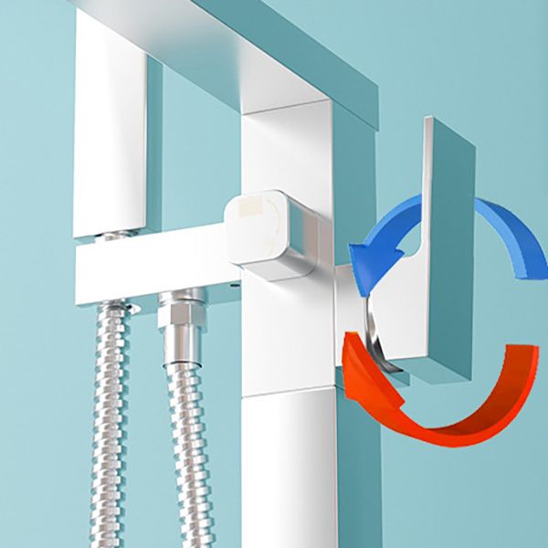 Orthorun | Modern Freestanding Bathtub Faucet - Copper Floor Mounted