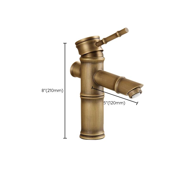 Orthorun | Farmhouse Brass Bathroom Faucet - Single Hole with Lever Handle