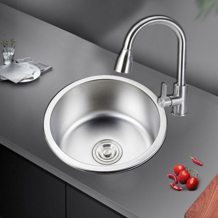 Orthorun | Round Stainless Steel Sink - Built-in with Basket Strainer