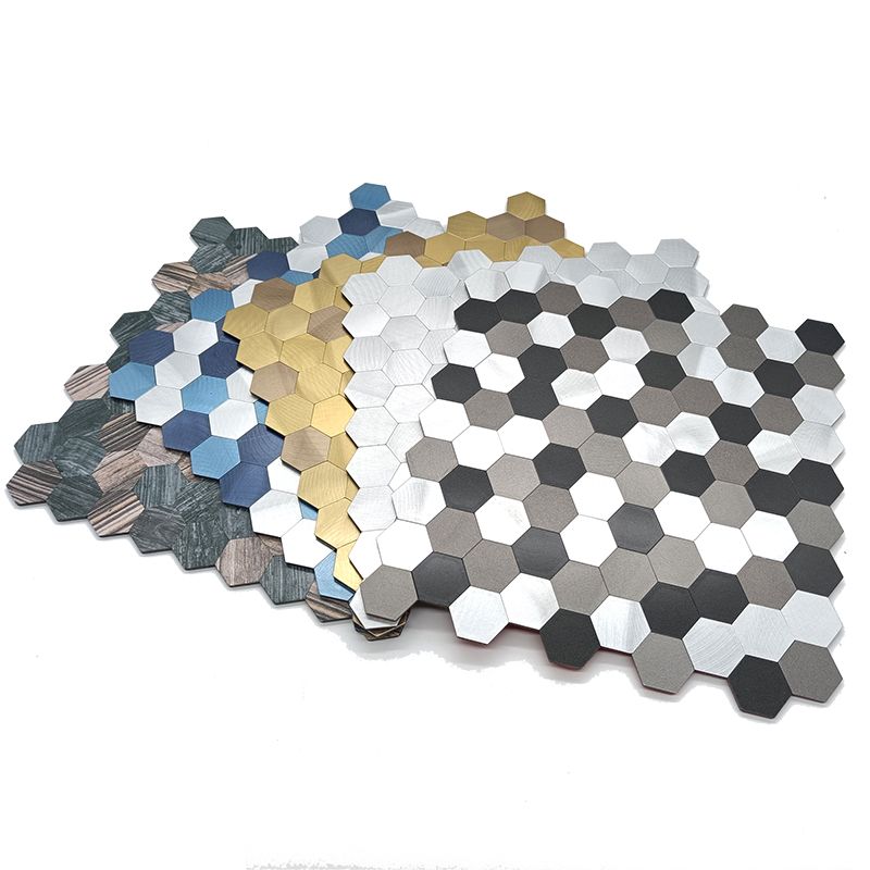 Orthorun | Modern Peel & Stick Metal Mosaic Tile - Hexagon & Subway Options