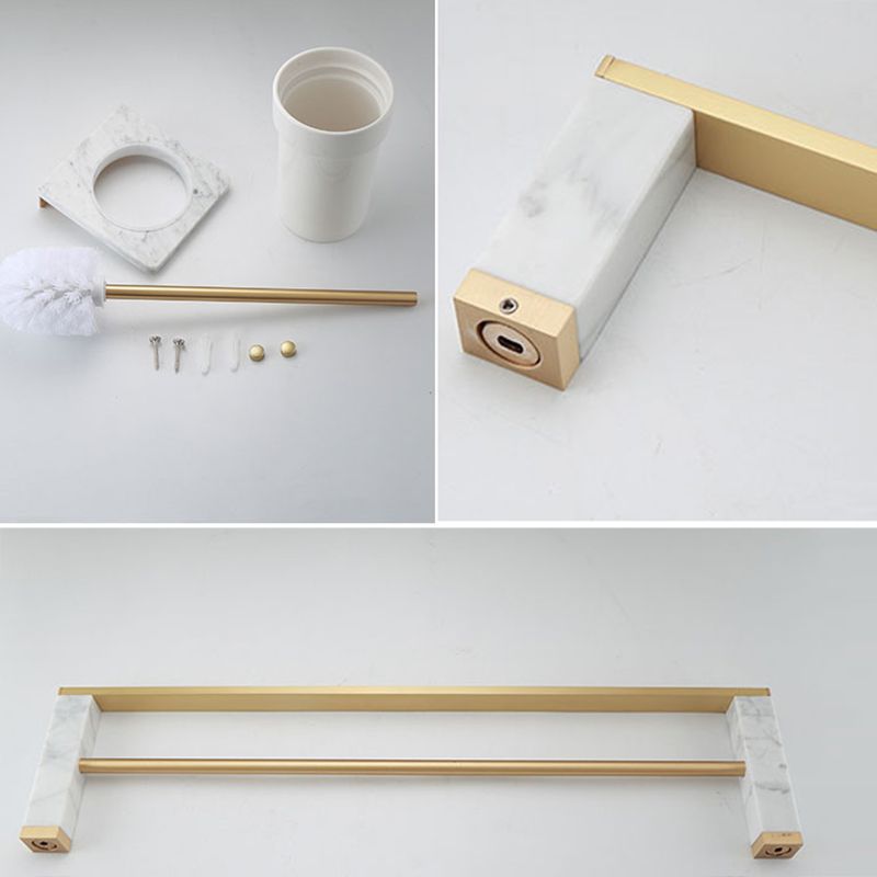 Orthorun | Polished Brass Bathroom Accessory Set - Marble Bathroom Hardware