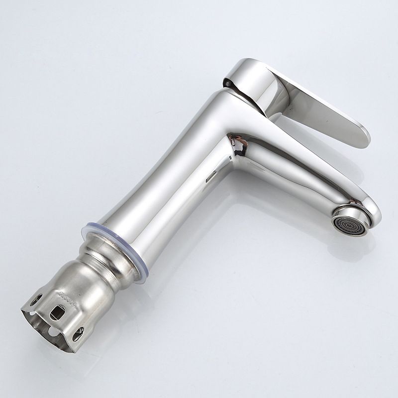 Orthorun | Modern Basin Tap - Monochrome Center Mount Low Arc Bathroom Faucet