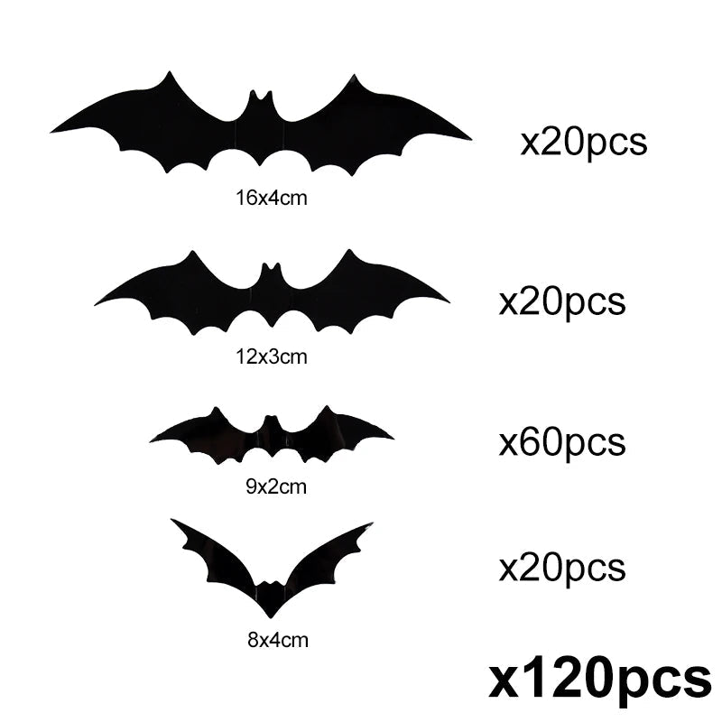 3D PVC Halloween Bats Wall Stickers - Orthorun