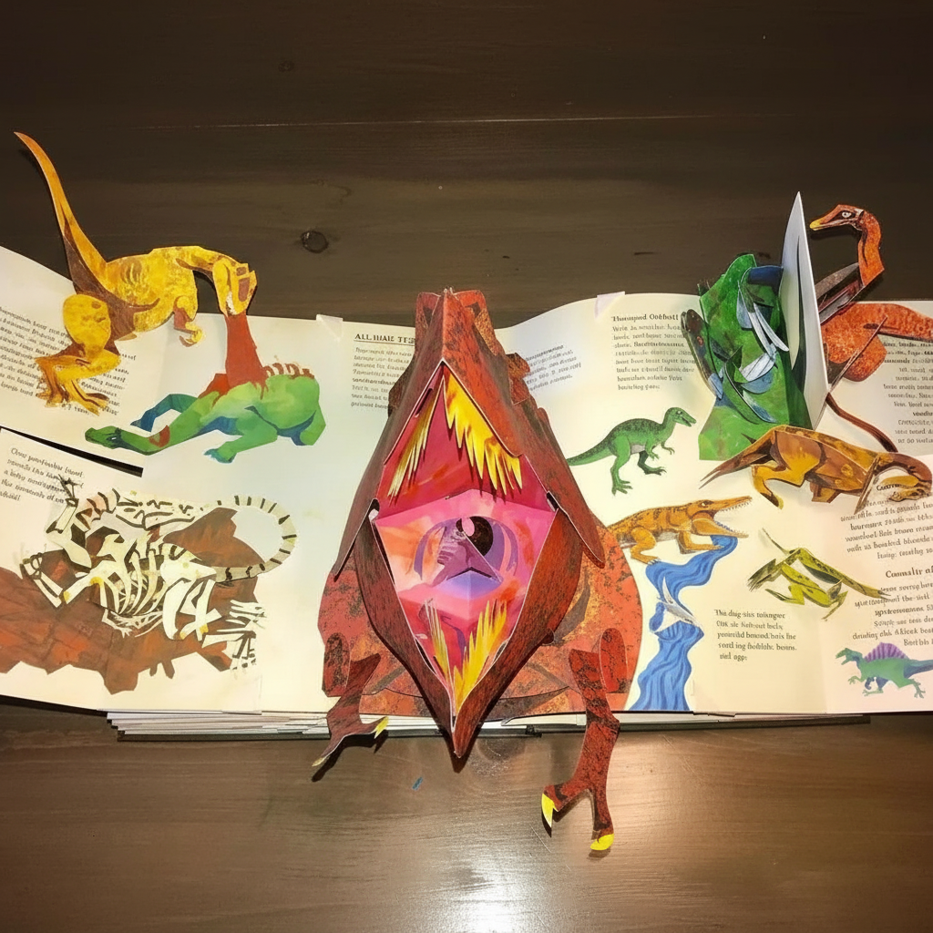 Orthorun | 3D Pop-up Book Dinosaurs – Interactive Pop-Up Book for Kids with Prehistoric Scenes