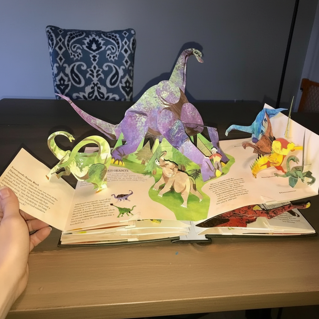 Orthorun | 3D Pop-up Book Dinosaurs – Interactive Pop-Up Book for Kids with Prehistoric Scenes