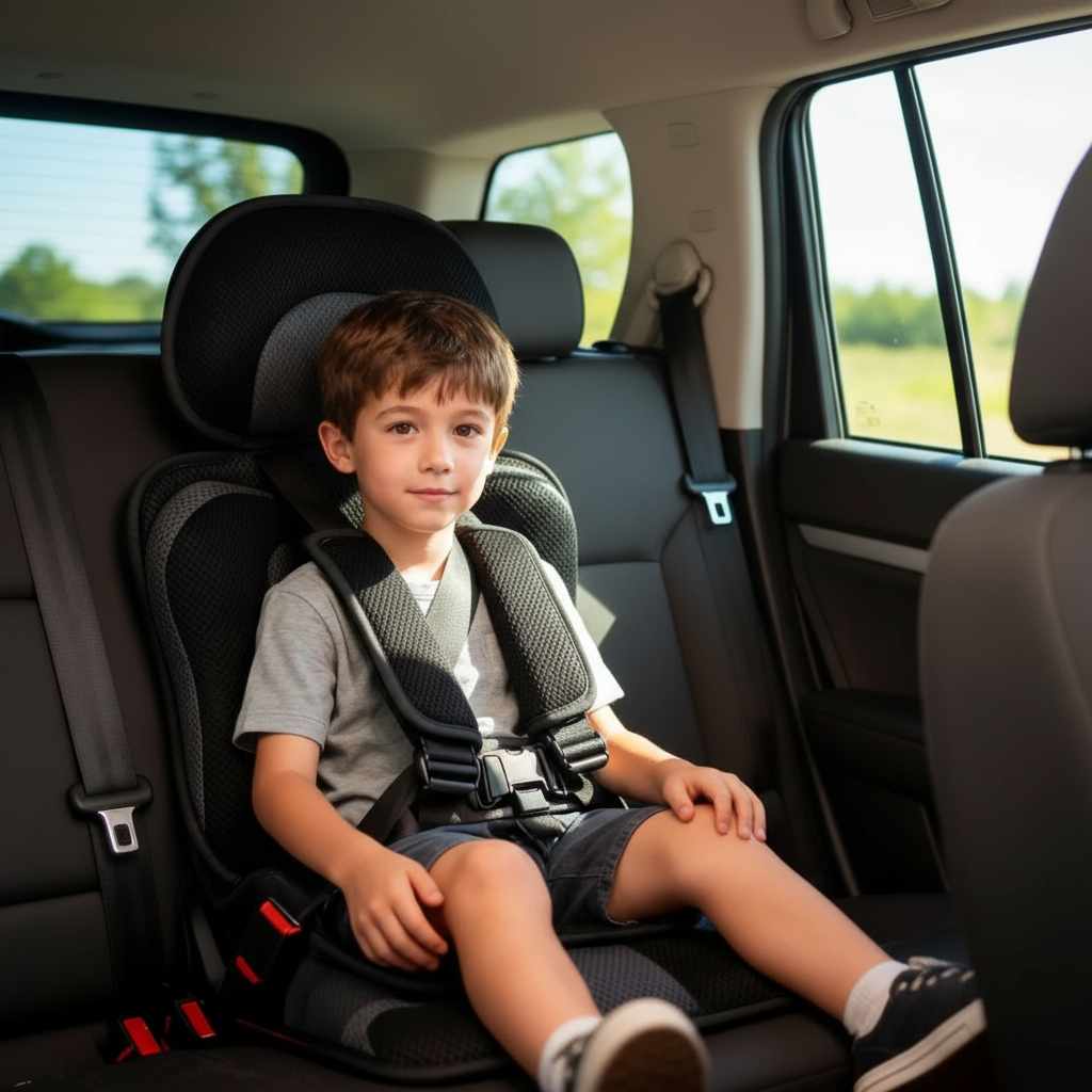 Orthorun | Portable & Foldable Child Car Booster Seat – Compact Travel Booster Cushion for Kids