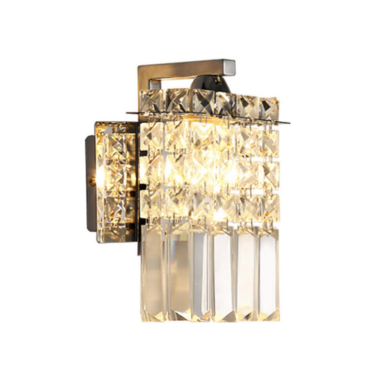 Orthorun | Rectangular Crystal Wall Sconce - Chrome with Crystal Rod Draping