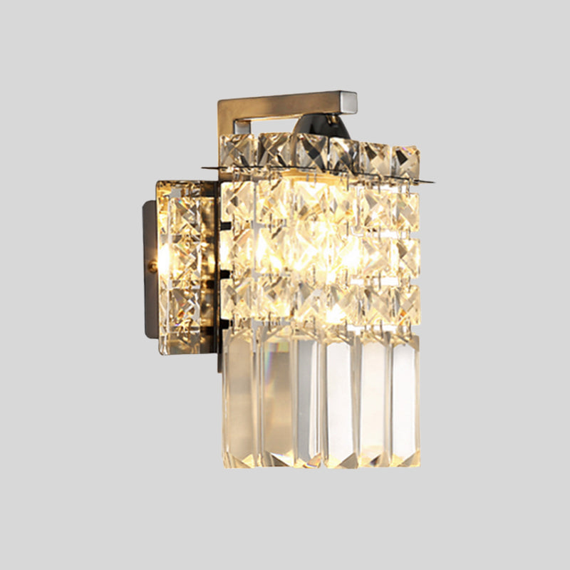 Orthorun | Rectangular Crystal Wall Sconce - Chrome with Crystal Rod Draping