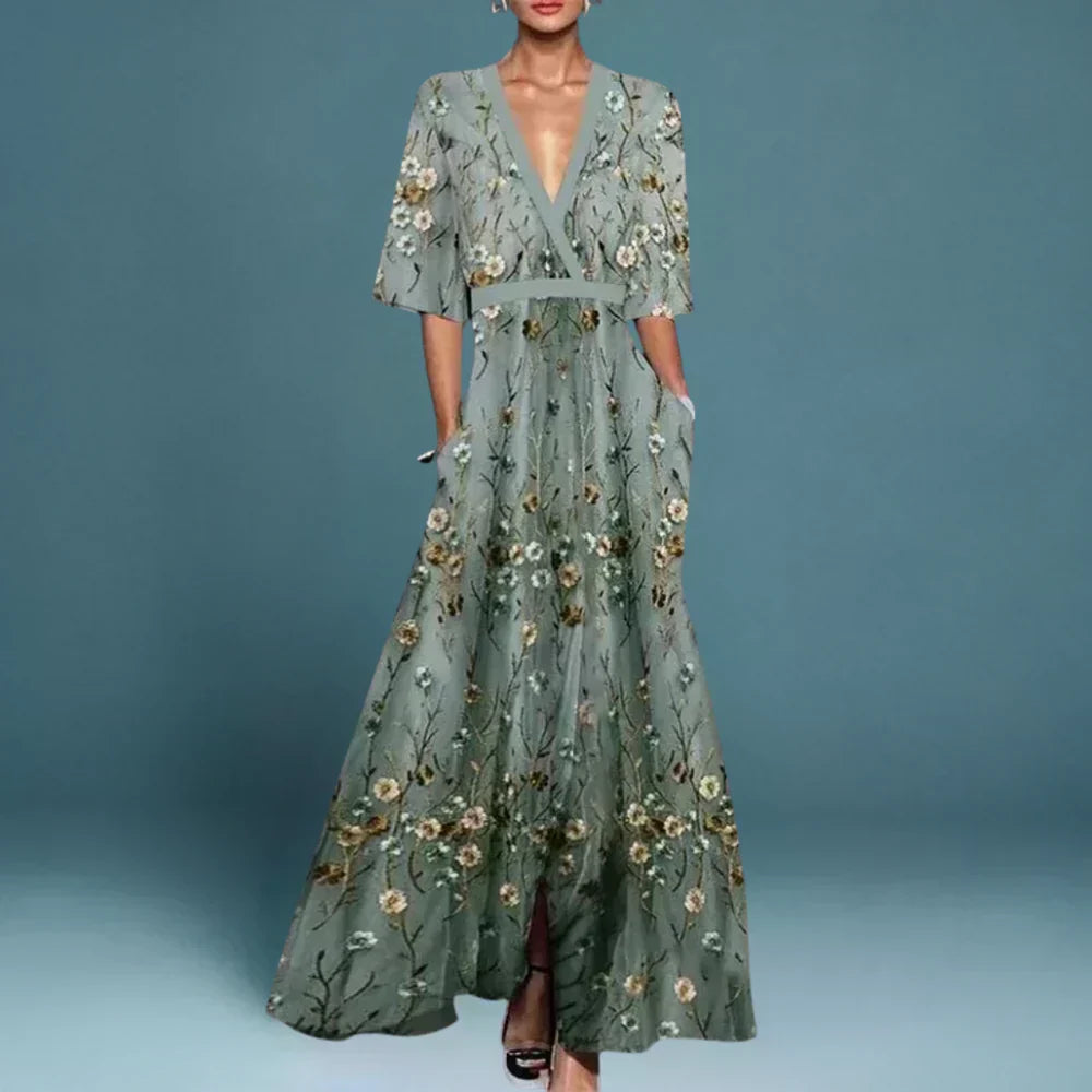 Jill™ | Elegant Maxi Dress with Floral Pattern