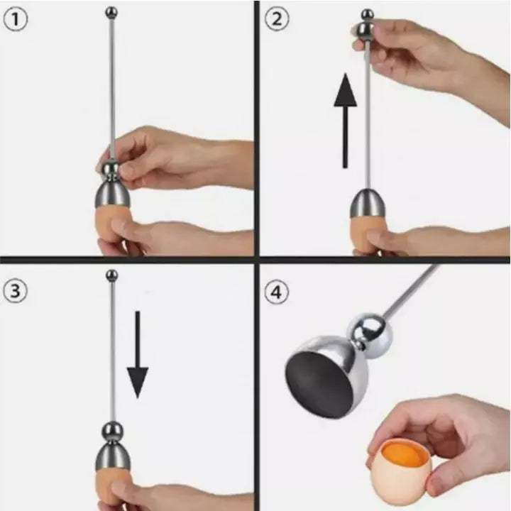 Orthorun | Stainless Steel Egg Opener - Precise Opening with Tapping Effect