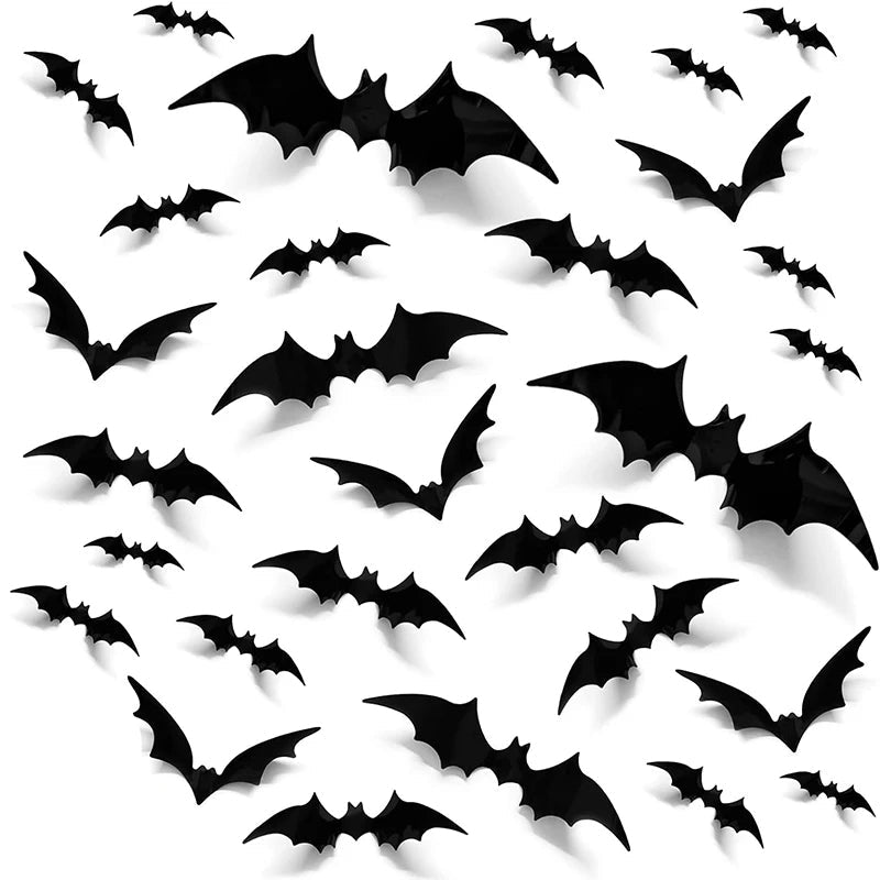3D PVC Halloween Bats Wall Stickers - Orthorun