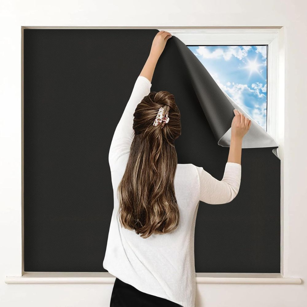 Adhesive Blackout Sun Blocking Window Cover Shade - Orthorun