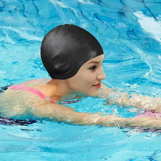 Orthorun | HydroFit – Silicone Swim Cap with Ear Protection – Reusable Waterproof Swimming Cap