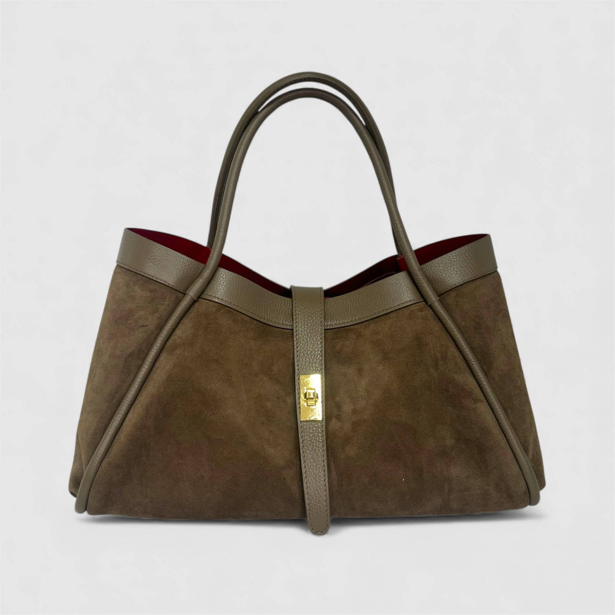 Orthorun|Genuine Suede and Togo Leather Bag, Made in Italy with Strap