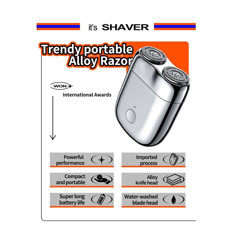 Orthorun | Mini Magnetic Men's Electric Shaver – Portable Rechargeable Trimmer