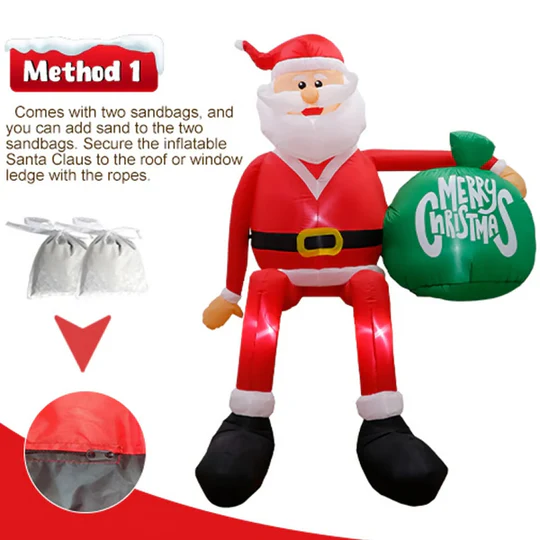 Orthorun | Giant 8FT LED Inflatable Climbing Santa – Premium Waterproof Outdoor Christmas Decor