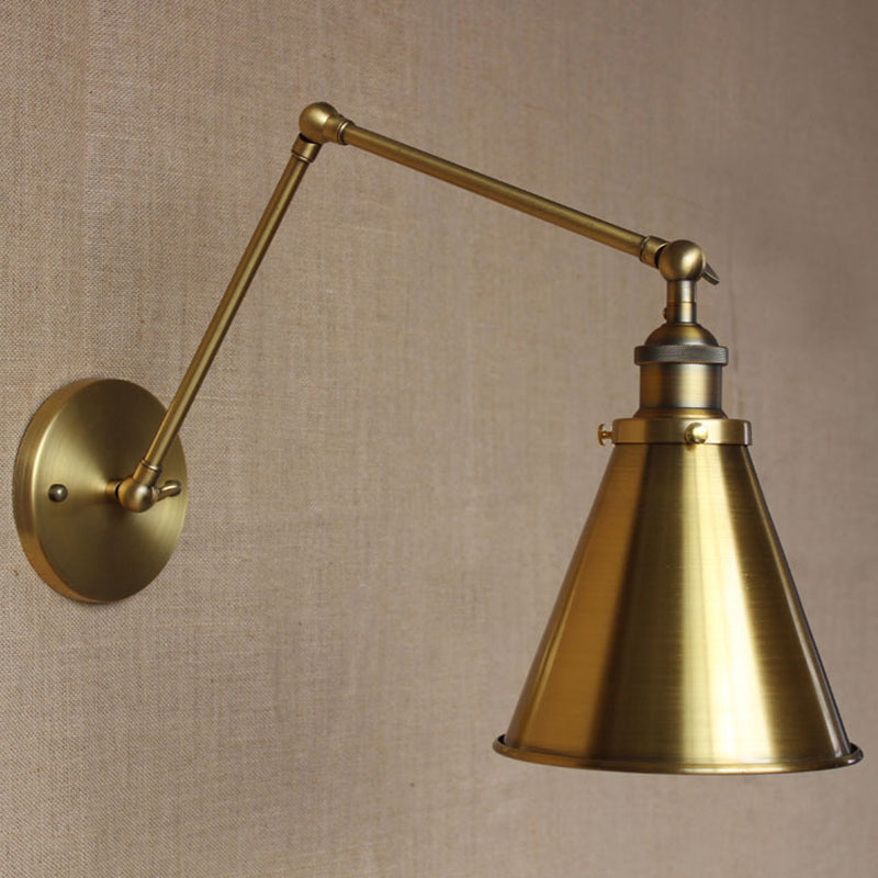 Orthorun | Cone-Shaped Iron Wall Mount Light - Antique Bedroom Wall Fixture