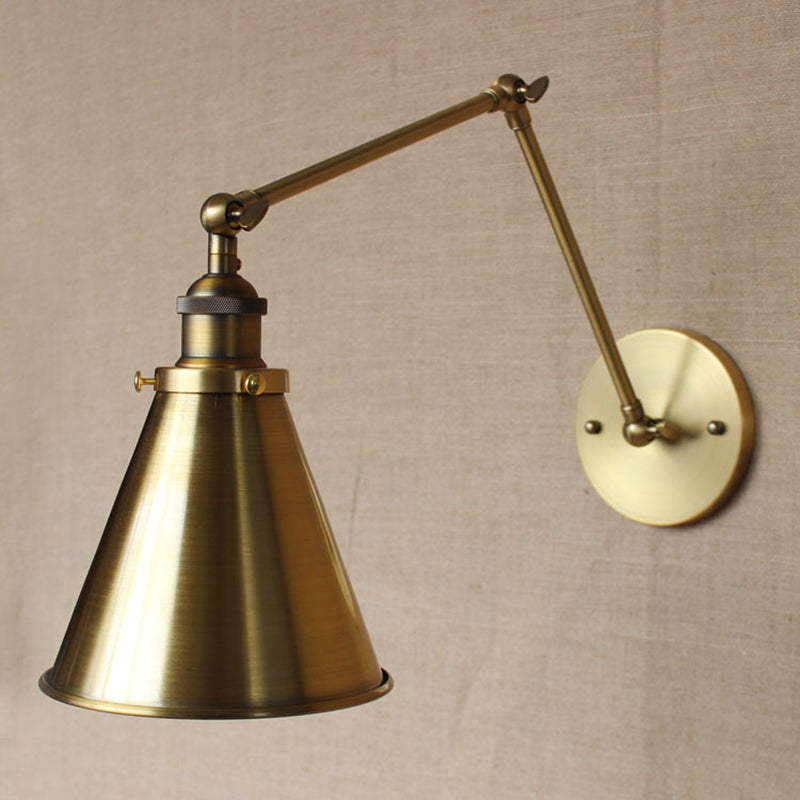 Orthorun | Cone-Shaped Iron Wall Mount Light - Antique Bedroom Wall Fixture