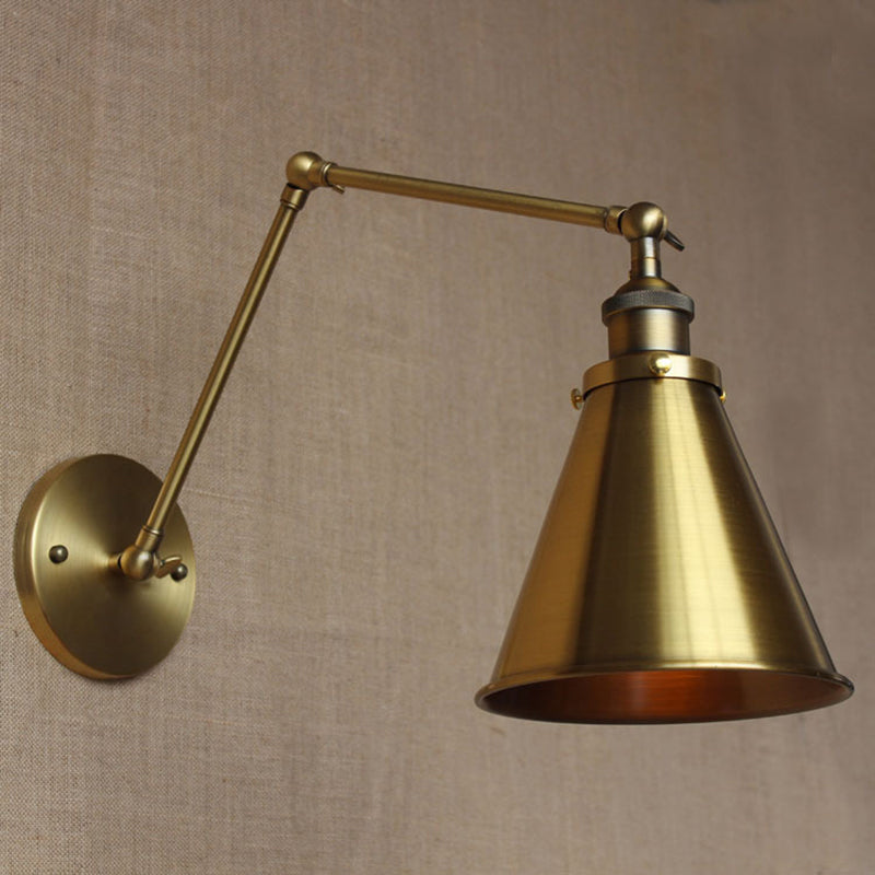 Orthorun | Cone-Shaped Iron Wall Mount Light - Antique Bedroom Wall Fixture
