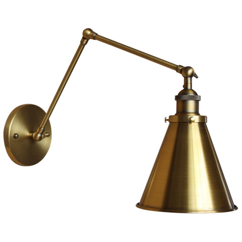 Orthorun | Cone-Shaped Iron Wall Mount Light - Antique Bedroom Wall Fixture