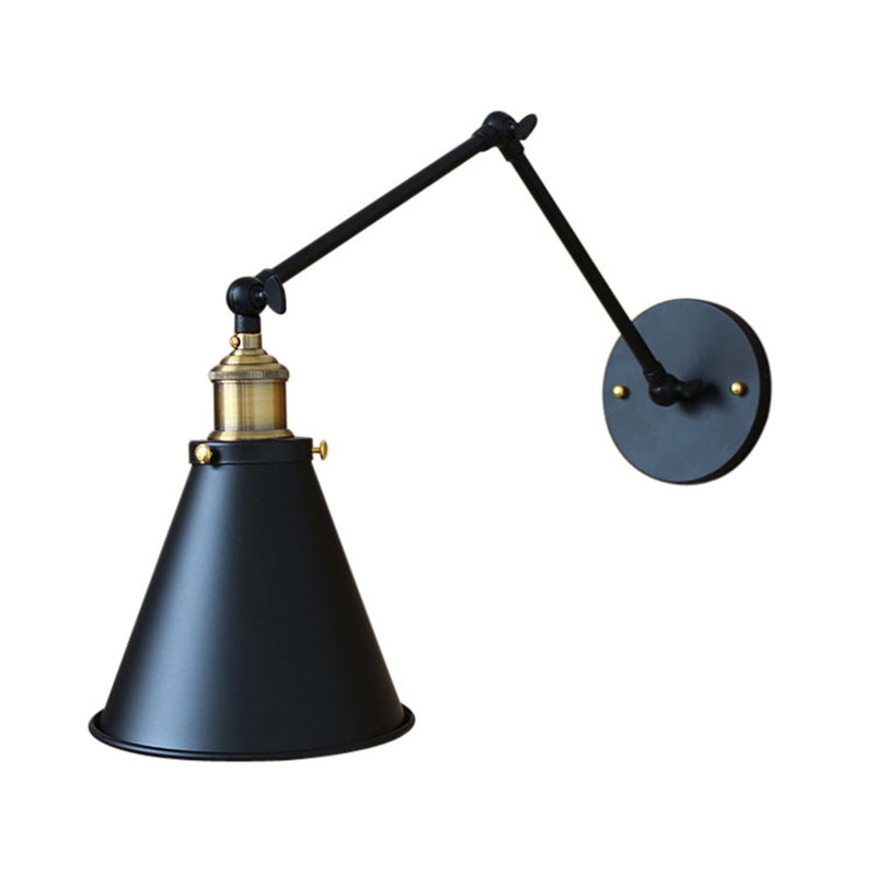 Orthorun | Cone-Shaped Iron Wall Mount Light - Antique Bedroom Wall Fixture