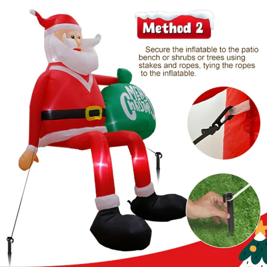 Orthorun | Giant 8FT LED Inflatable Climbing Santa – Premium Waterproof Outdoor Christmas Decor