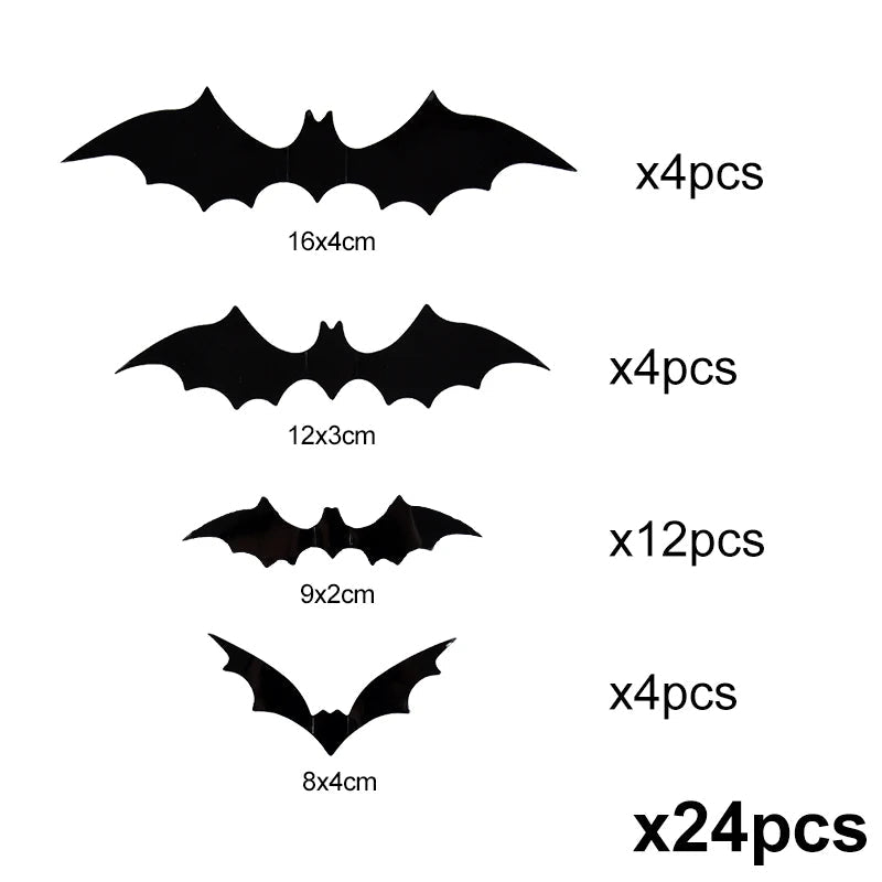 3D PVC Halloween Bats Wall Stickers - Orthorun