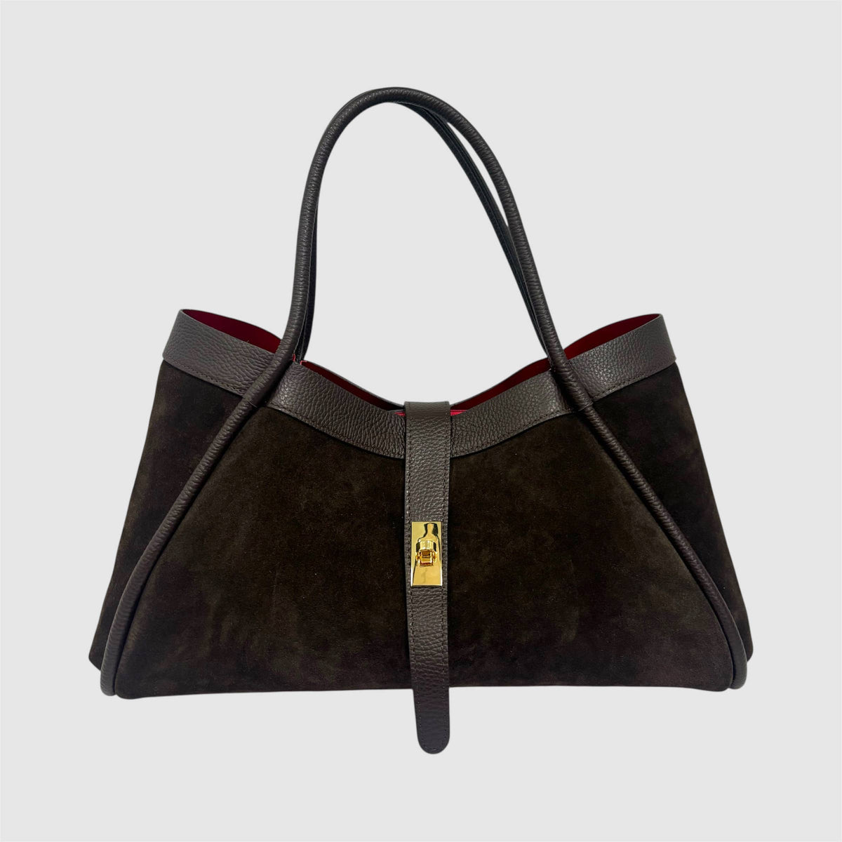 Orthorun|Genuine Suede and Togo Leather Bag, Made in Italy with Strap