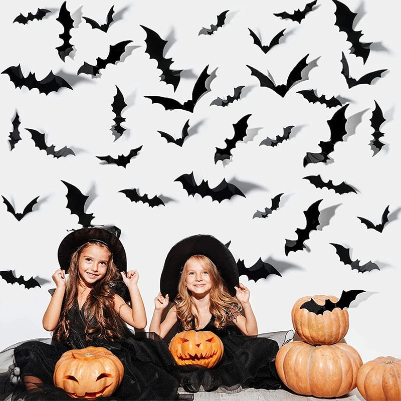 3D PVC Halloween Bats Wall Stickers - Orthorun