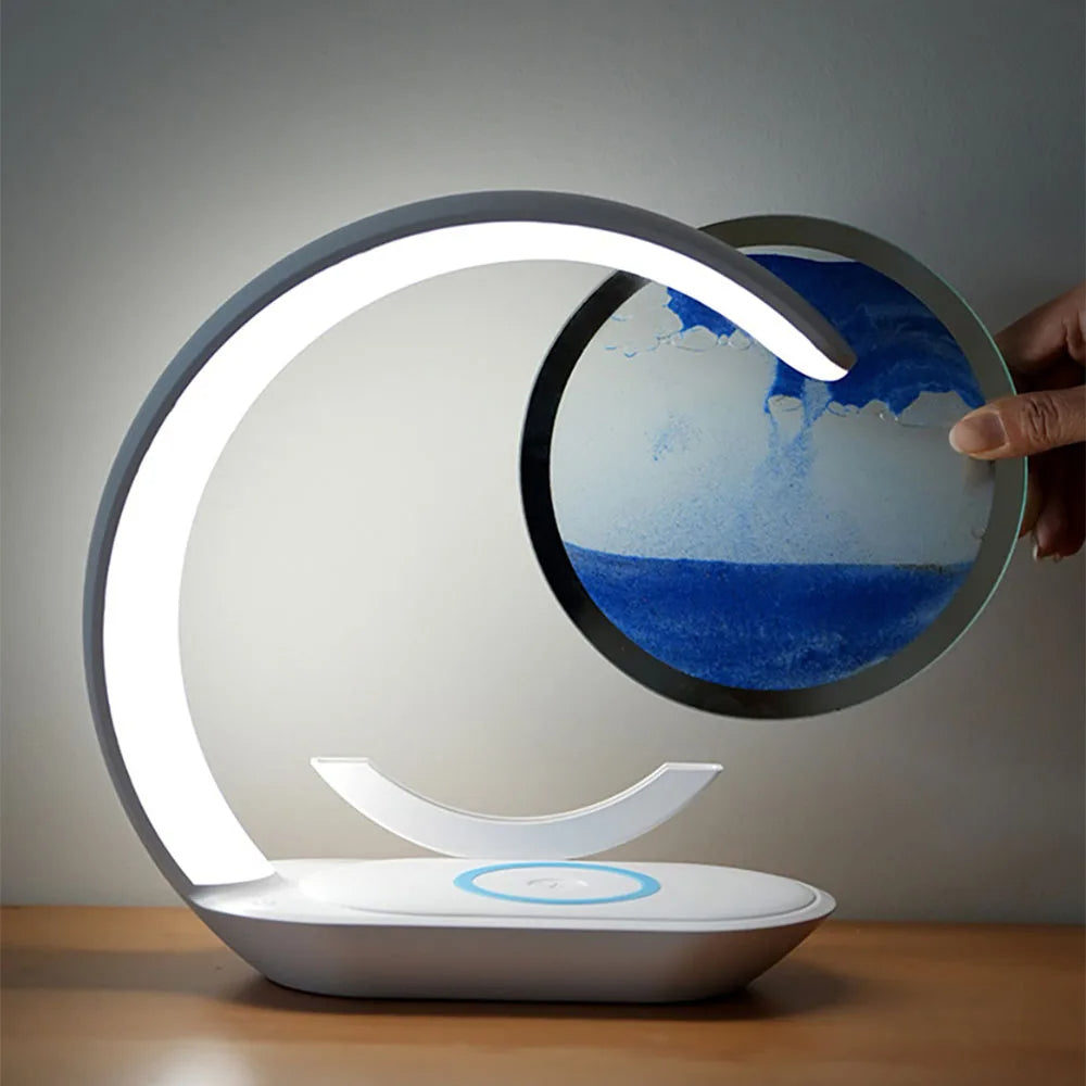 3D Sand Art Table Lamp with Wireless Charger - Orthorun