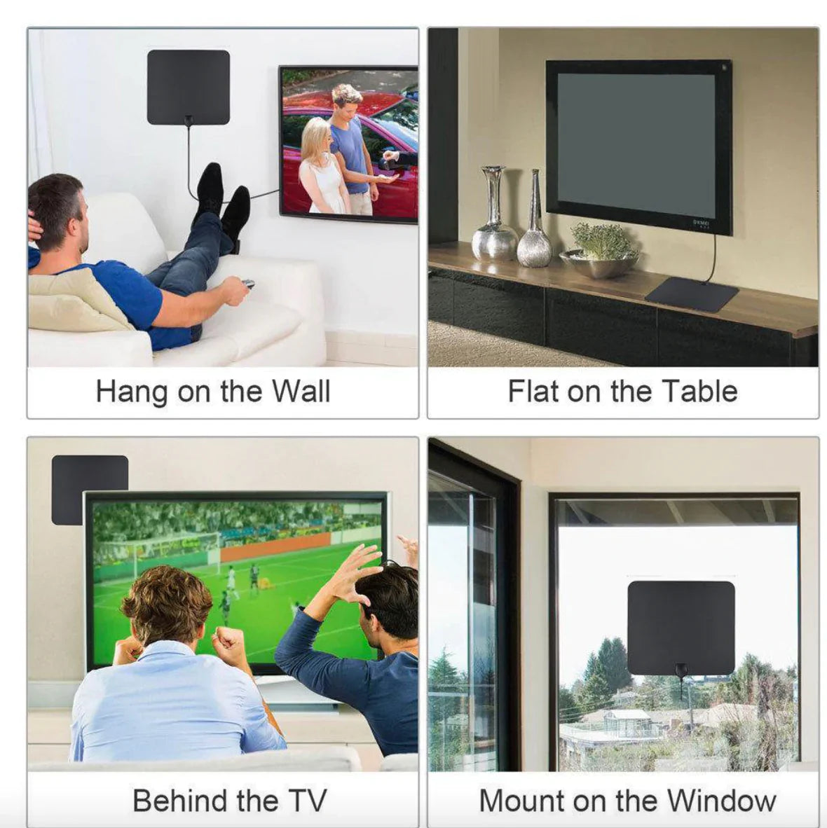 300 Miles Indoor Digital Amplified HDTV Antenna W/ Signal Booster - Orthorun