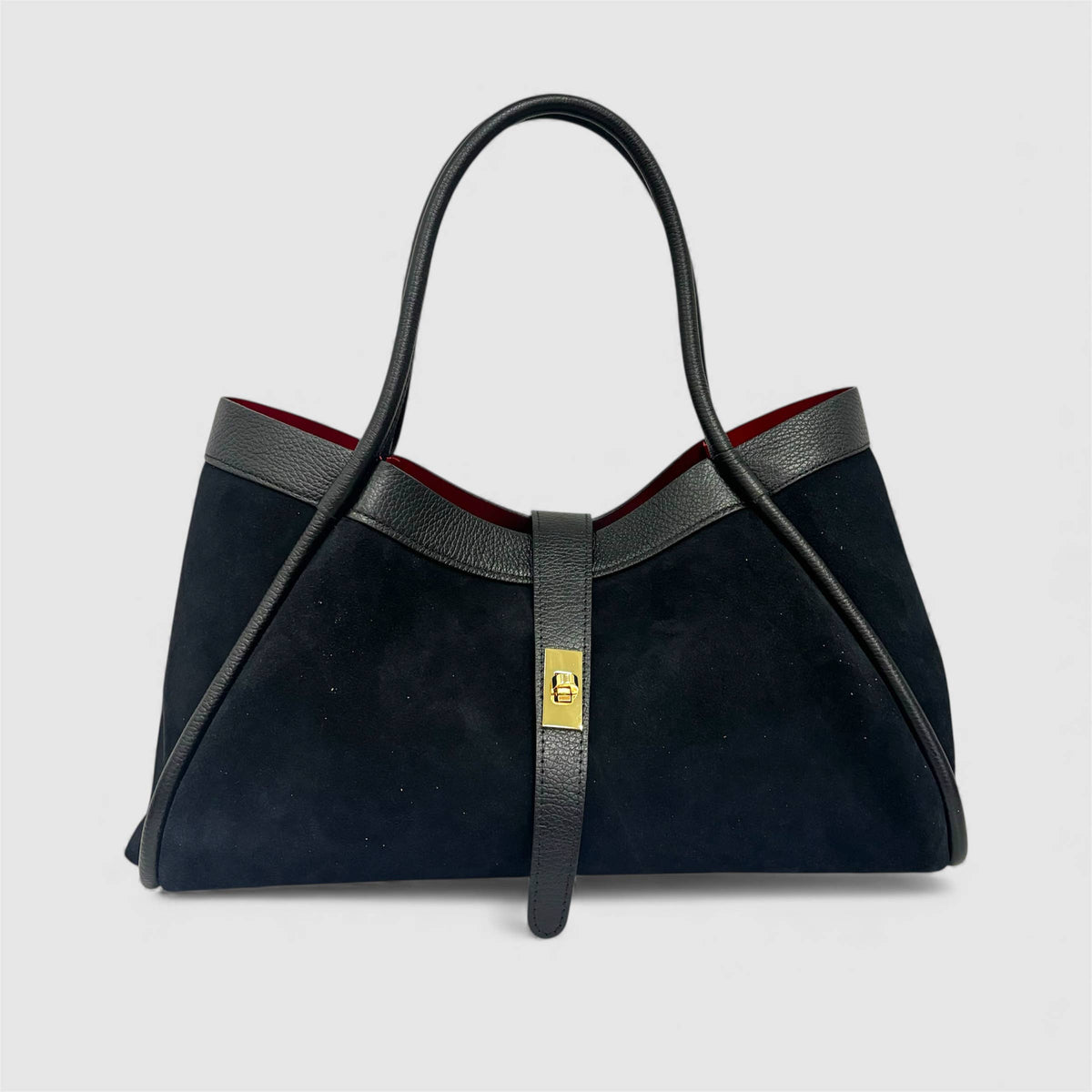 Orthorun|Genuine Suede and Togo Leather Bag, Made in Italy with Strap