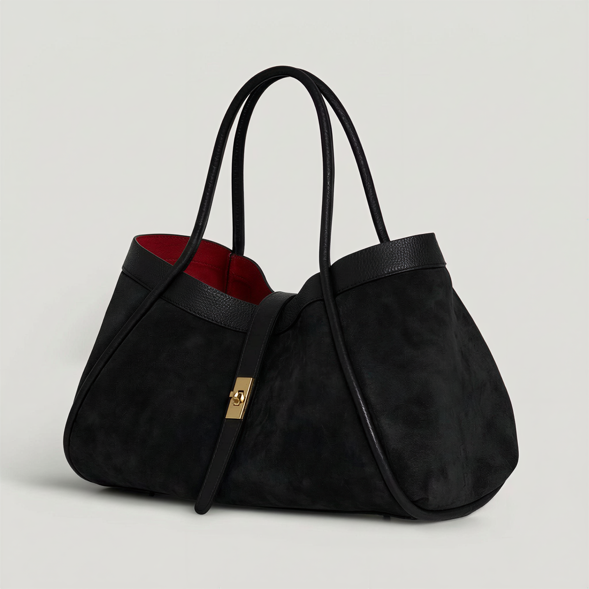 Orthorun|Genuine Suede and Togo Leather Bag, Made in Italy with Strap