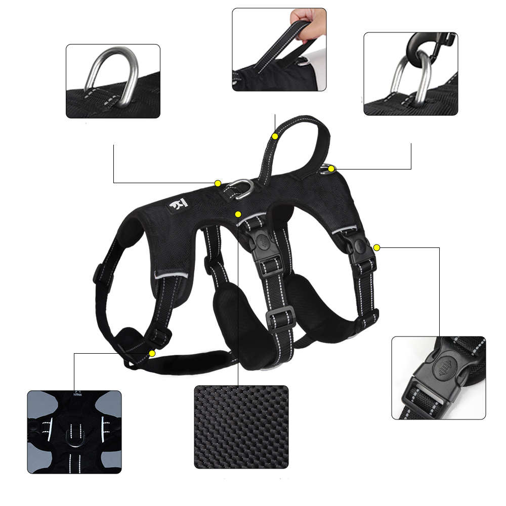 Orthorun | Reflective Anti-Pull Dog Harness – No-Pull Pet Vest with Handle, GripGuard
