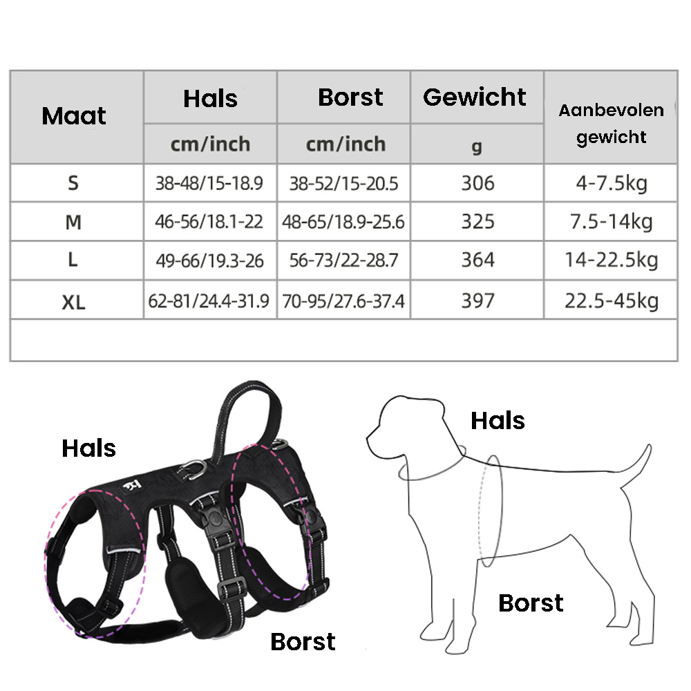Orthorun | Reflective Anti-Pull Dog Harness – No-Pull Pet Vest with Handle, GripGuard