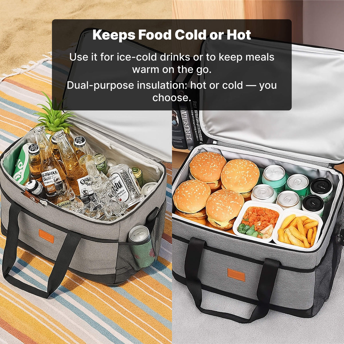 Orthorun | 33L Waterproof Cooler Bag – Insulated, Spacious & Ideal for Picnics, Beach Days, Hiking, and Outdoor Activities
