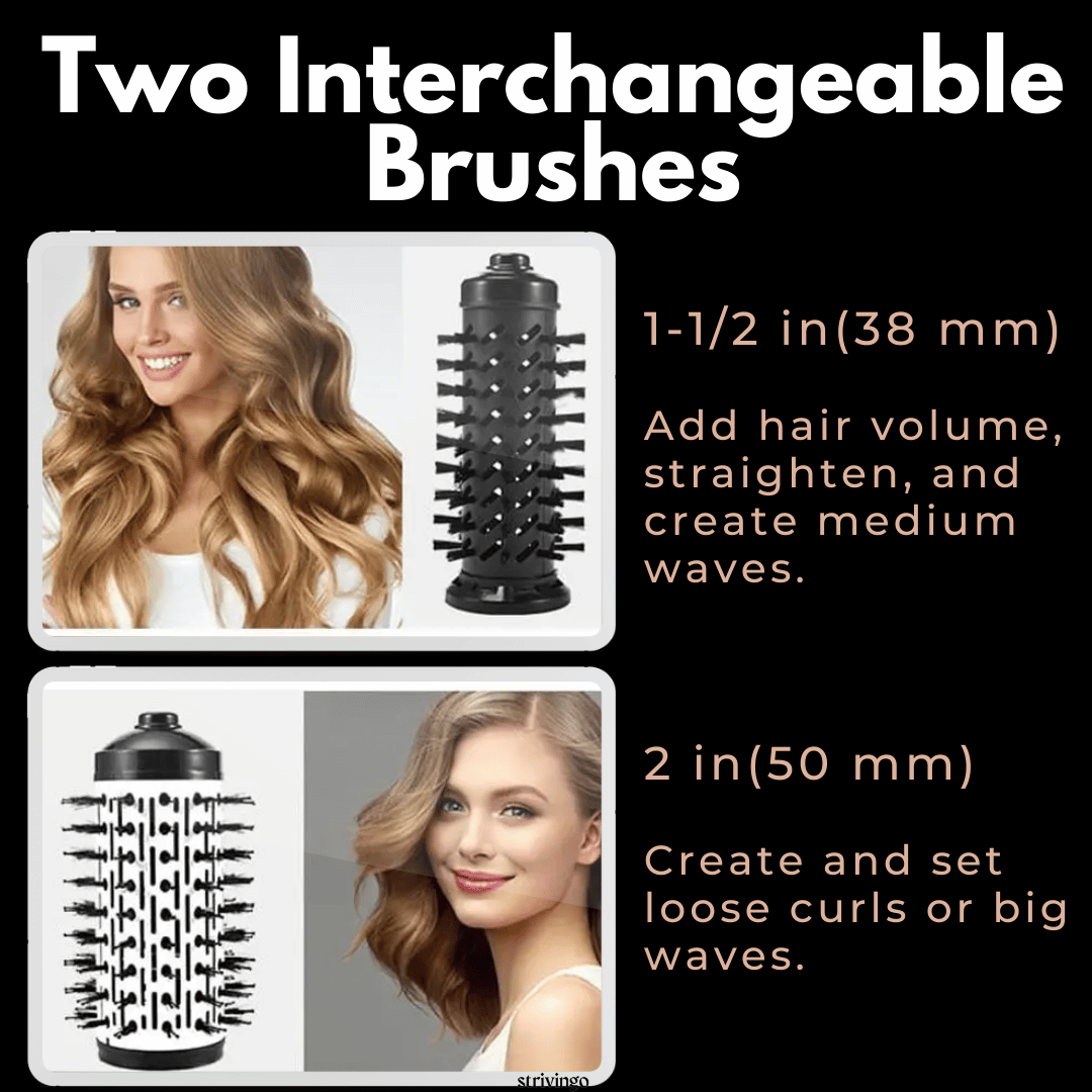 Orthorun | 3-in-1 Rotating Hair Dryer and Styler – Adjustable Temperature for Effortless Curls and Waves