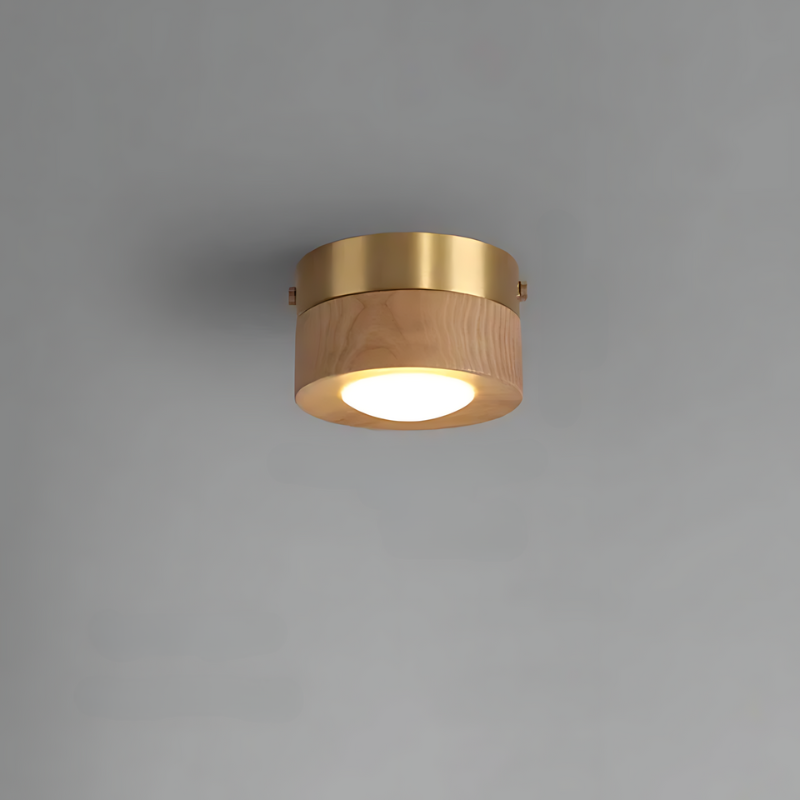 Orthorun | Walnut Ceiling Lamp with LED Spotlights – Modern Wood Light Fixture
