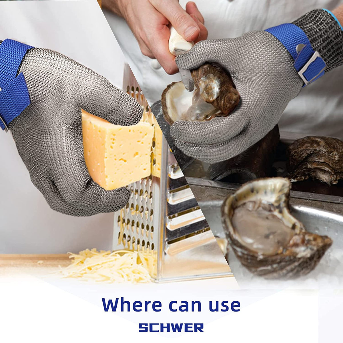 Orthorun | Food Grade Stainless Steel Mesh Metal Glove – Cut Resistant Safety Glove for Kitchen