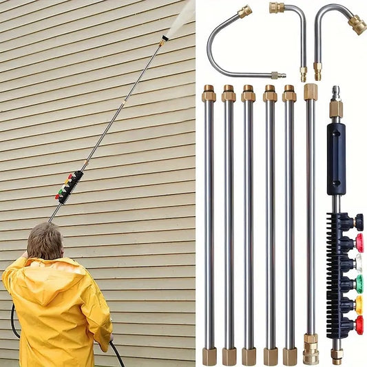 4000 PSI Telescoping High Pressure Washer Wand Set for Gutter & Roof Drainage & Walls Cleaning - Orthorun