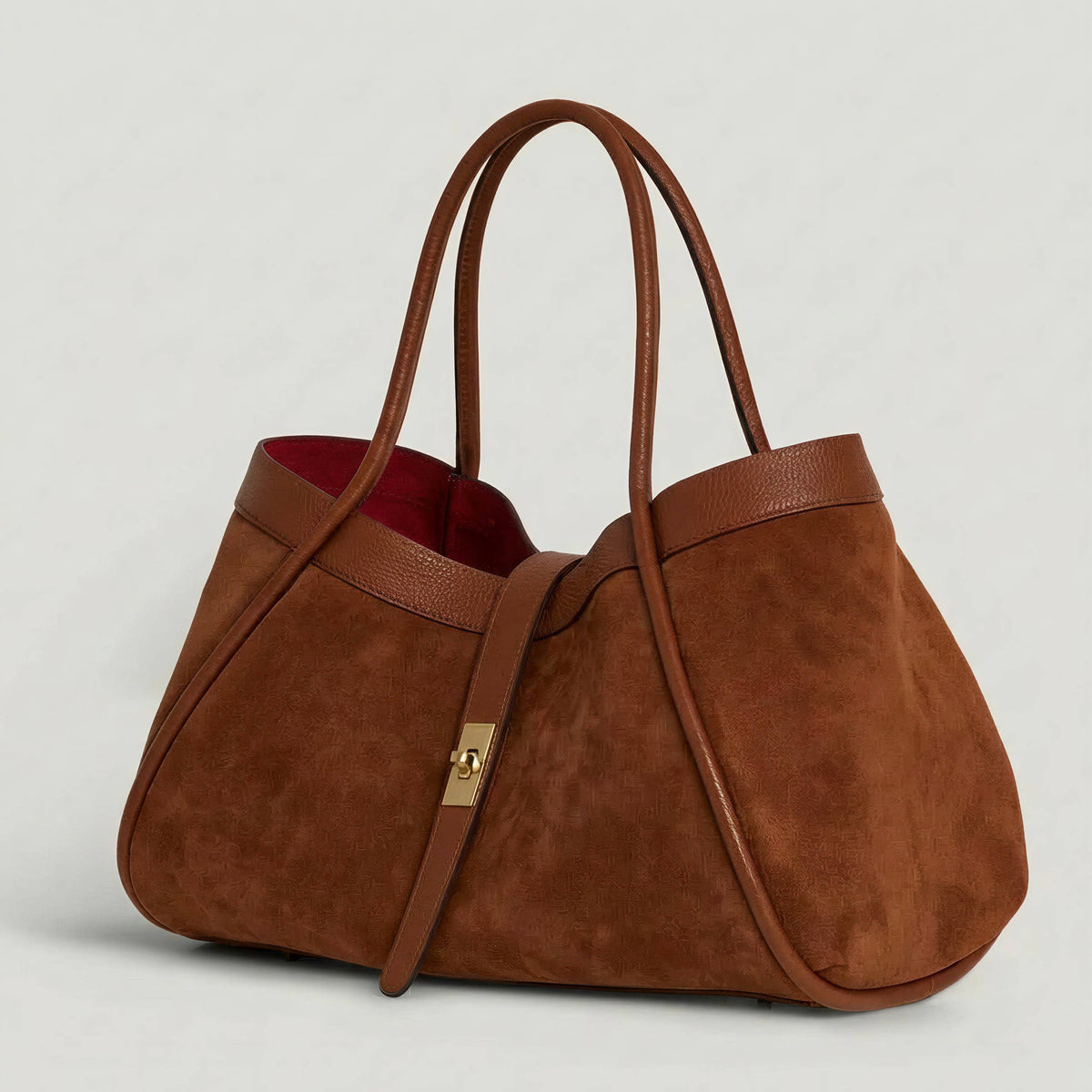 Orthorun|Genuine Suede and Togo Leather Bag, Made in Italy with Strap