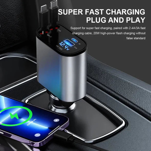 4 In 1 Retractable Car Charger - Orthorun