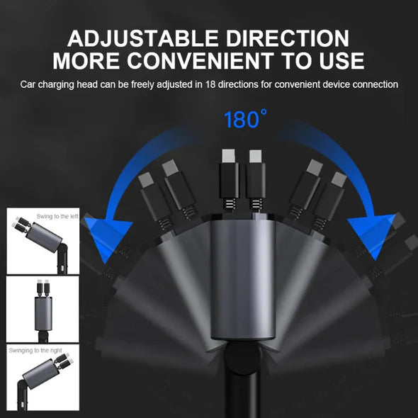 4 In 1 Retractable Car Charger - Orthorun